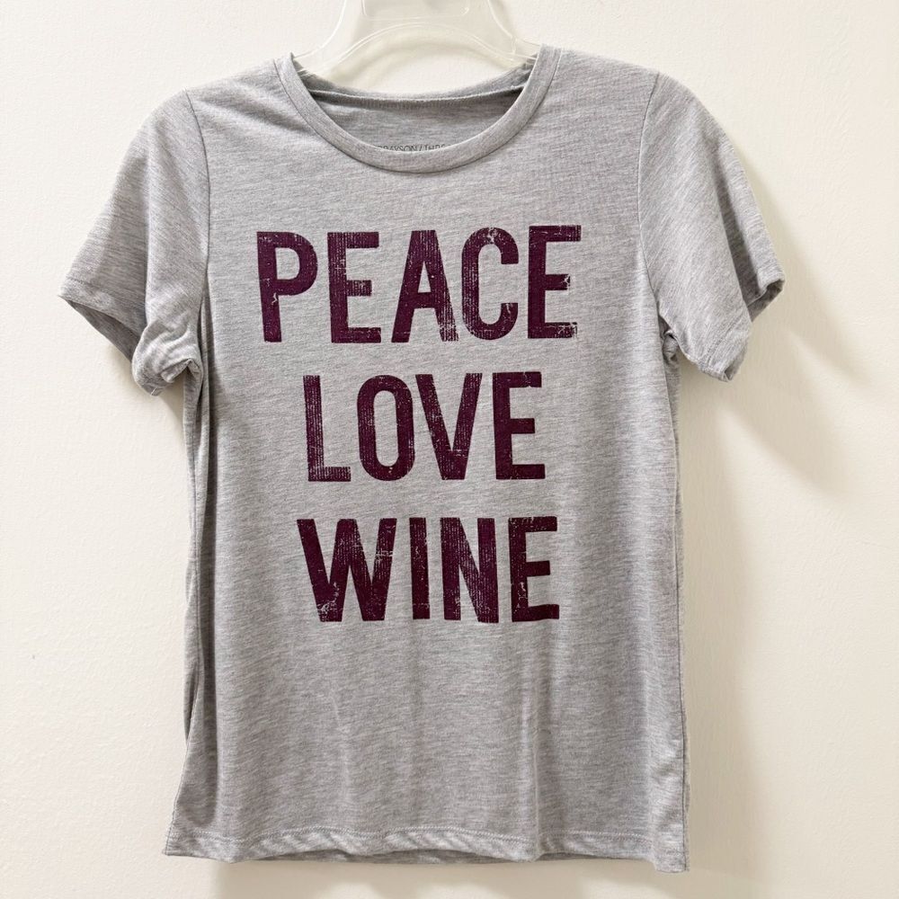 Grayson Threads “Peace Love Wine” Short Sleeve T-Shirt - Size Small